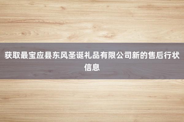 获取最宝应县东风圣诞礼品有限公司新的售后行状信息